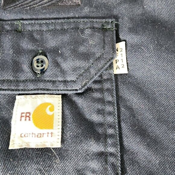 Carhartt Women's Flame Resistant Twill Shirt Navy LS WFRS 160 NFPA 2112 L - Picture 7 of 12